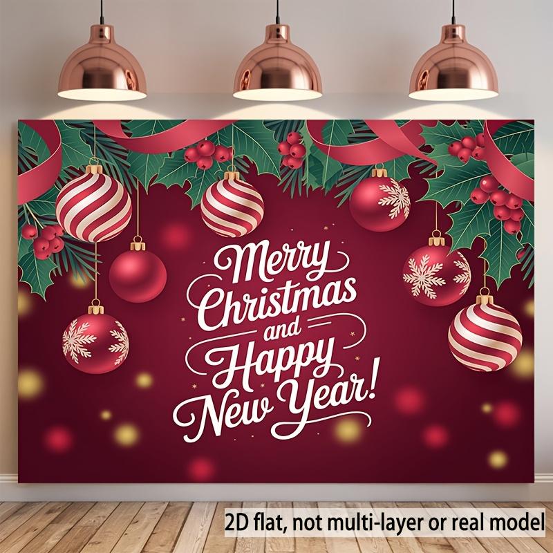 2D Plan 1 Merry Christmas and Happy New Year Banner - Festive Wall Decoration