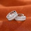 Classics Hoop Earrings for Engagement Party Versatile Silver Color Accessories Daily Wear Cubic Zirconia Female Jewelry