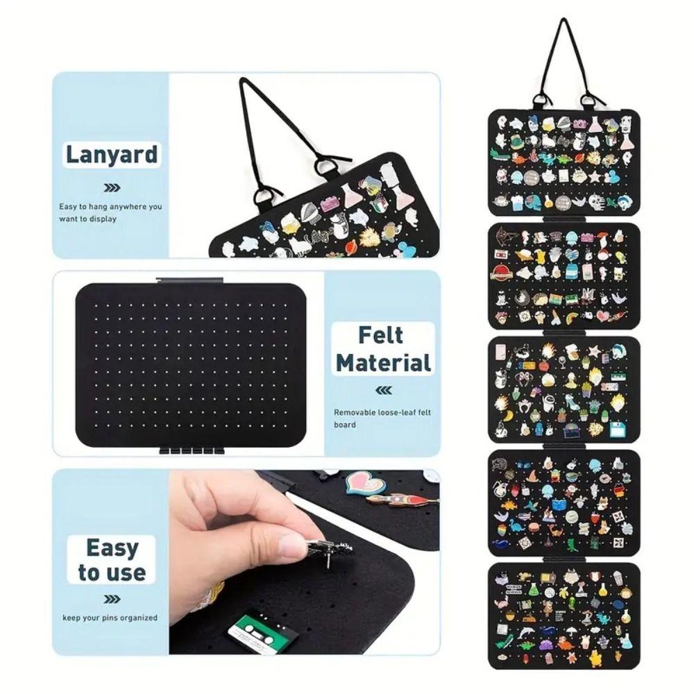 Detachable Foldable Felt Jewelry Organizer Wall Hanging Enamel Lapel Pin Display Panel  Home