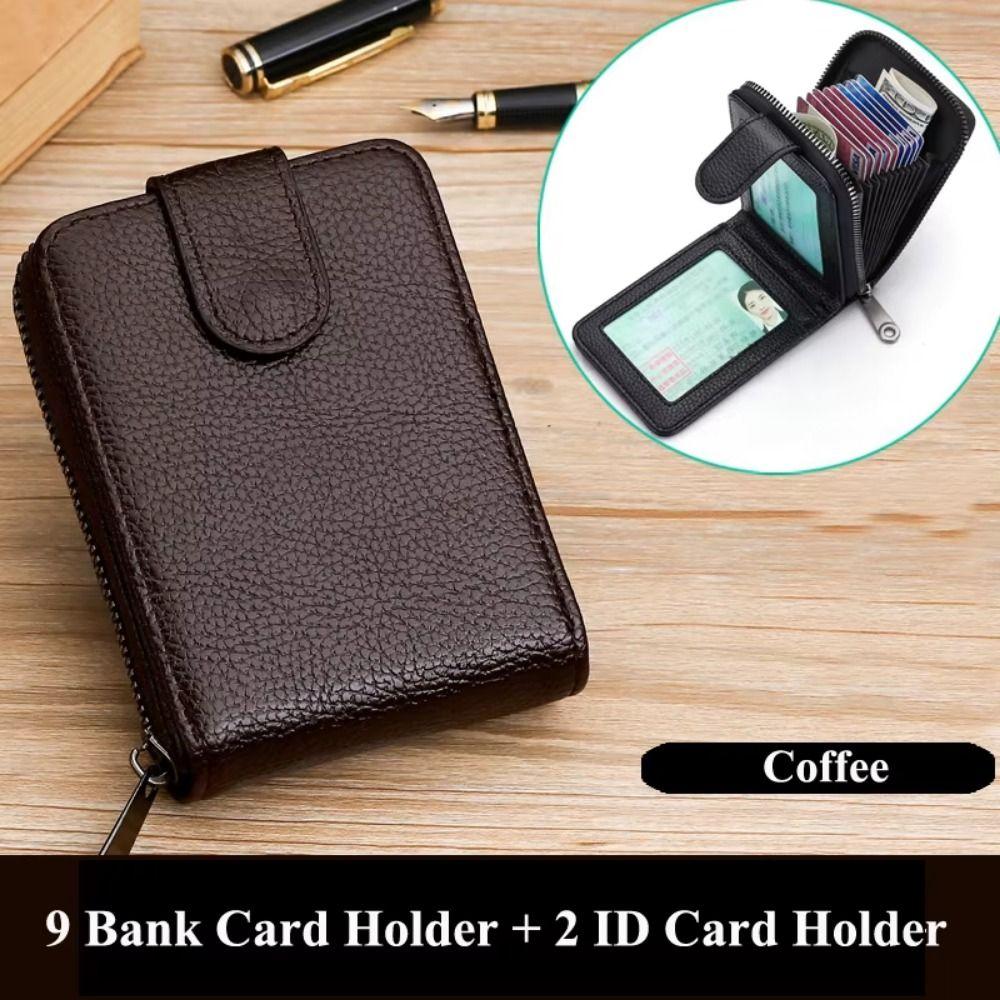 with Buckle PU Leather Card Holder Large Capacity Small Card Bag Casual Portable Coin Purse  Unisex