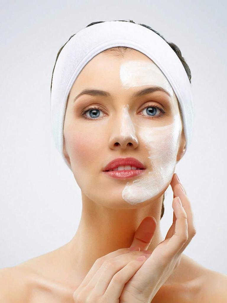 3Pcs Women'S Makeup, Face Wash, Solid Color Velcro Headbands, Sports Yoga Headbands, Spa Bathroom Headbands