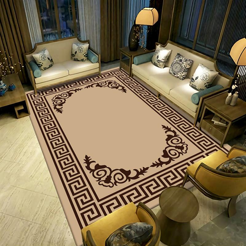 New Chinese Style Living Room Carpet Ethnic Tea Table Sofa Bedroom Bedside Carpet Easy To Maintain Carpet Mat