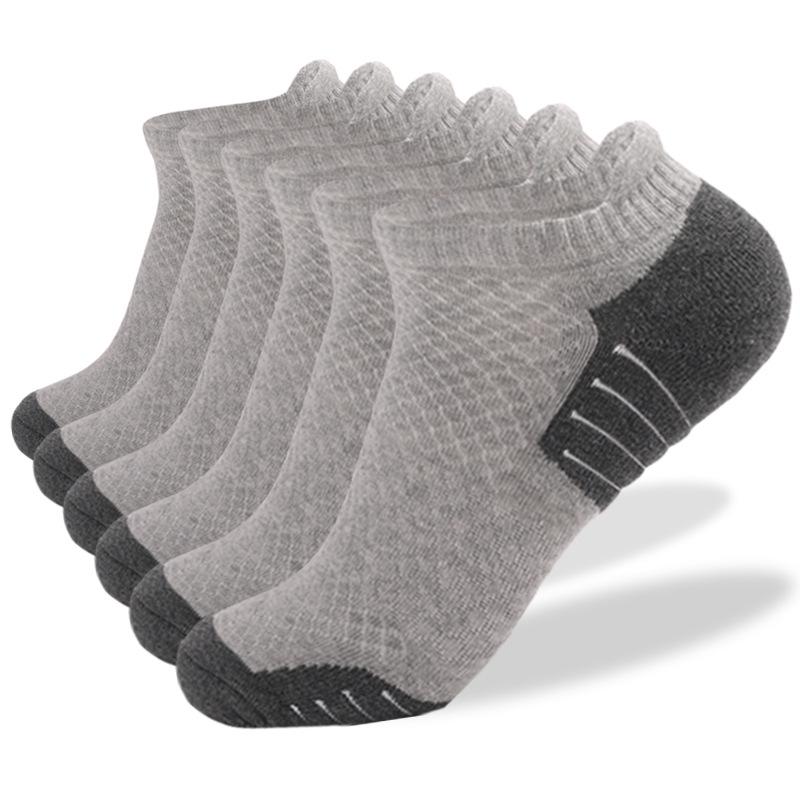 High Athletic Trainer Short Low Cut Socks Outdoor Thicken Terry Run Cushioned Socks Men Women Summer Logo Pack 6 S:35-38EU