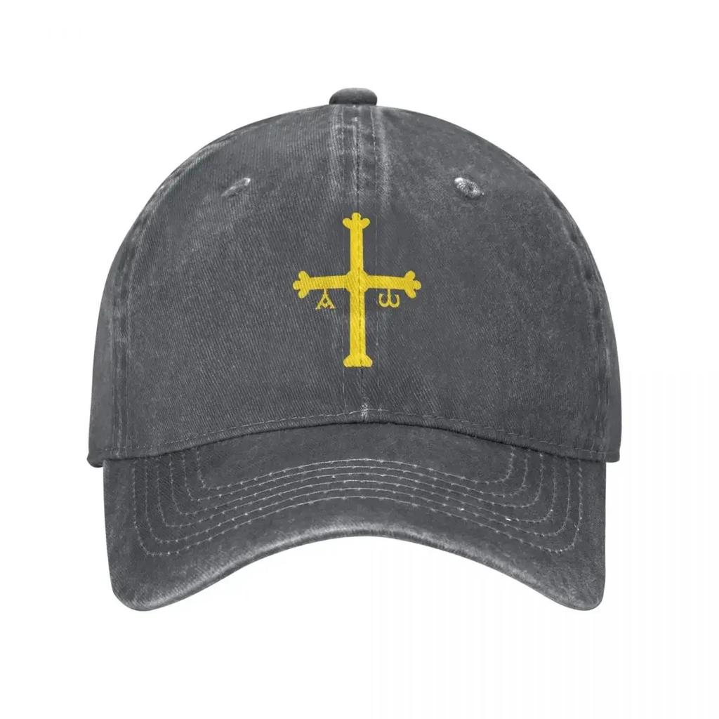 Spania Asturias Steag Șapcă de Baseball Retro Denim Uzat Crucea Victoriei Snapback Pălărie Bărbați Femei În Aer Liber Vară Șepci Pălărie