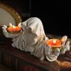Halloween Decoration Ghost Wizard Candle Holder Resin Tealight Candlestick Home Table Desk Bookshelf Gothic Holiday Ornaments