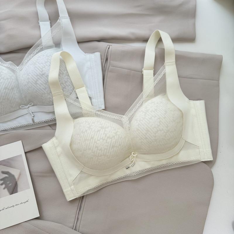 Women's big breasts show small thin styles, gathered without steel rings, paper sheet adjustment type, double breasts, anti-sagging bra, sexy bra