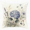 Colorful Peacock Blue Hydrangea Theme Double-sided Printed pillow cover Short plush Suitable living rooms throw cushion cover
