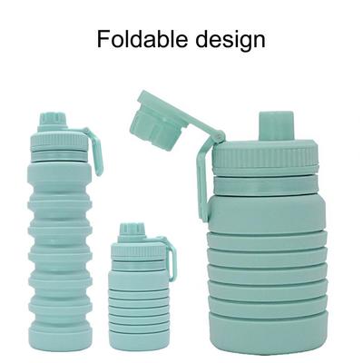 750ML Durable Silicone Folding Water Bottle Lightweight Folding Water Bottle BPA Free Sports Folding Bottle for Outdoor