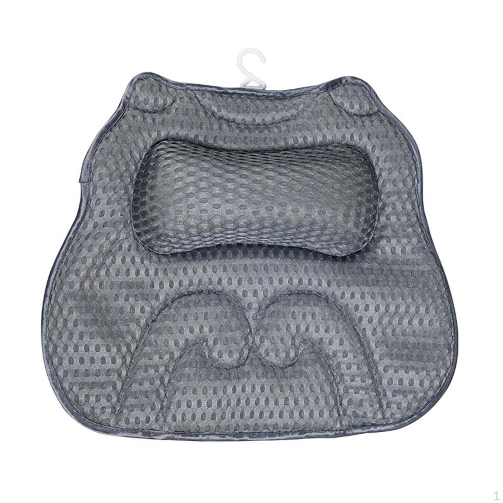 Bathtub Pillow Textured Bath Tub MeshLike Padded Headrest White
