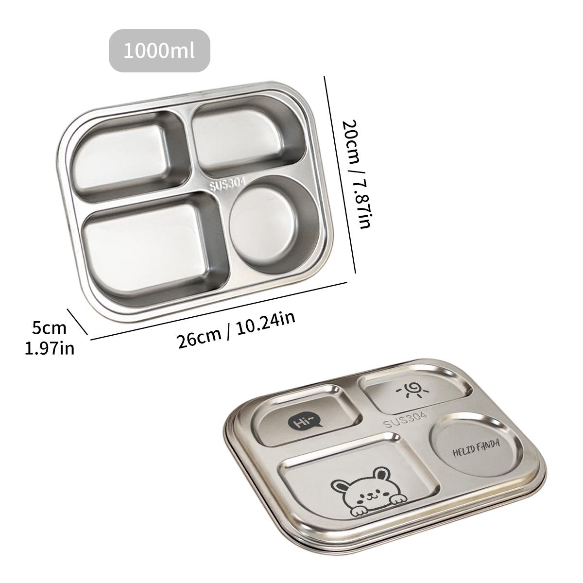 

Тарелка для ужина с 4/5 отделениями для студентов из нержавеющей стали 304, тарелка для фаст-фуда, столовая, разделенный поднос для ужина с крышкой