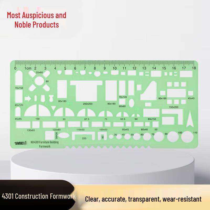 Multi-functional Architectural Drafting Template Ruler
