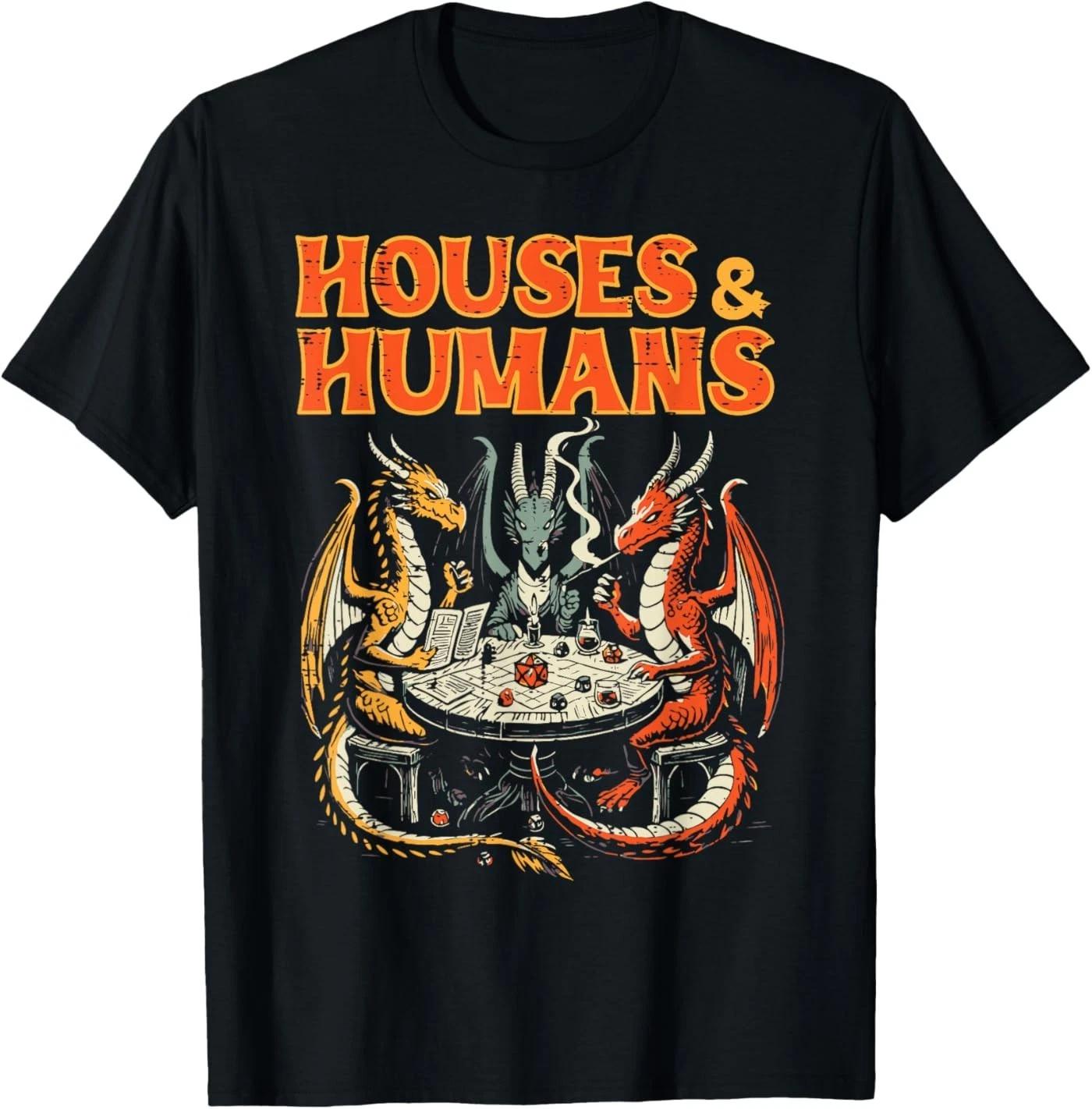 Gaming Houses Humans Funny RPG Parody Gamer T-Shirt S