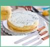 4-inch 5-inch 10-inch Stainless Steel Wooden Handle Butter Cream Spatula Curved Knife Cake Smoother
