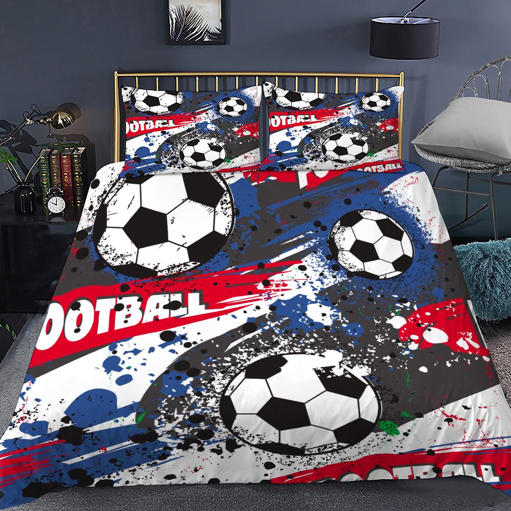 Football Basketball Sports Quilt Cover Bedding Digital Printing Home Textiles Three-Piece Set