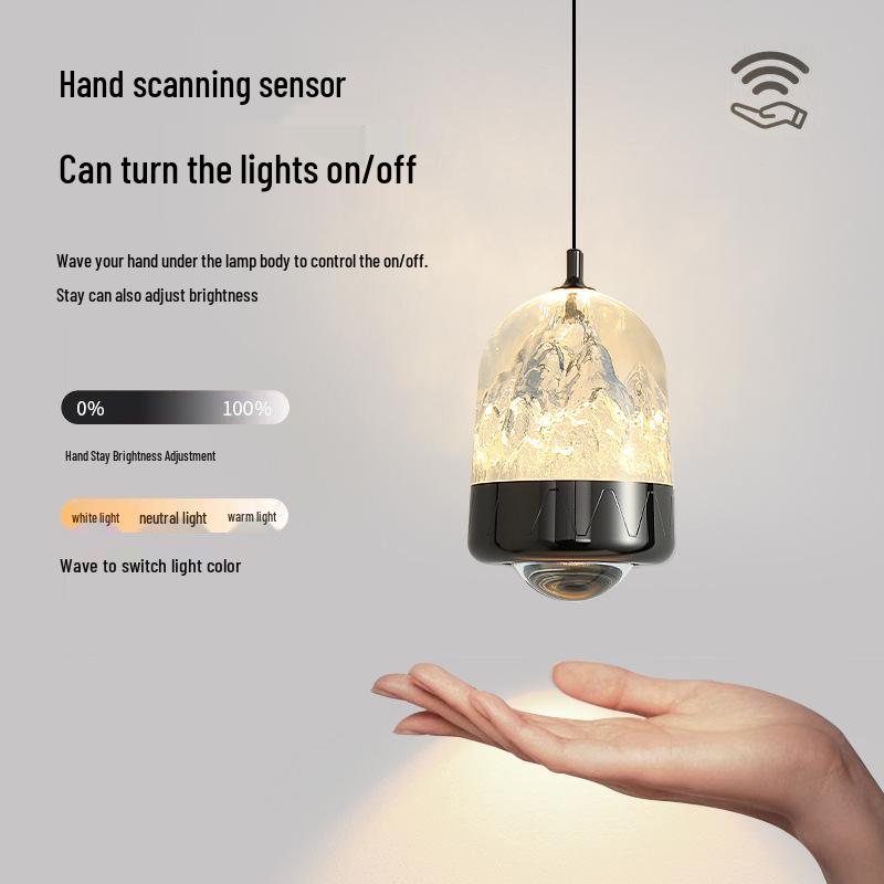 Luxury Italian Minimalist Snow Mountain Pendant Light for Entryway, Bedroom, or Bedside