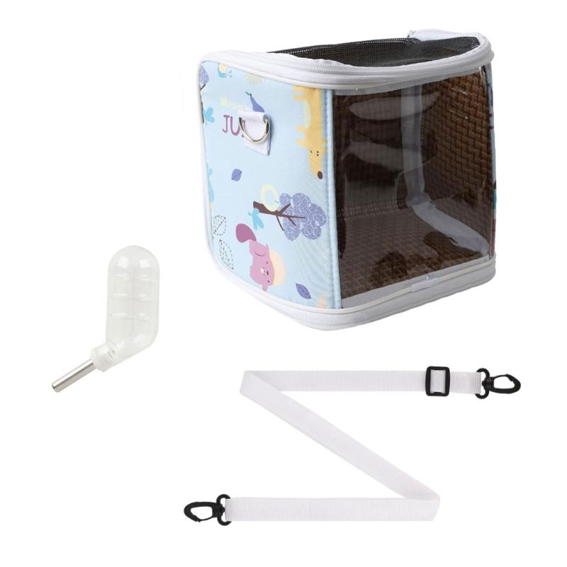 

Вентилируемая сумка-переноска для домашних животных с окном для обзора и поилкой для птиц и мелких животных, сумка для переноски на открытом воздухе 1