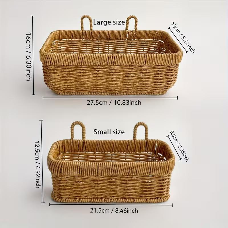 Imitation Rattan Woven Ginger And Garlic Egg Wall Hanging Storage Basket Bathroom Wall Hanging Basket