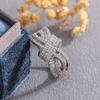 925 Silver Plated Sparkling Bowknot Rings Shiny Full Cubic Zirconia Finger Accessories Women Trendy Wedding Jewelry