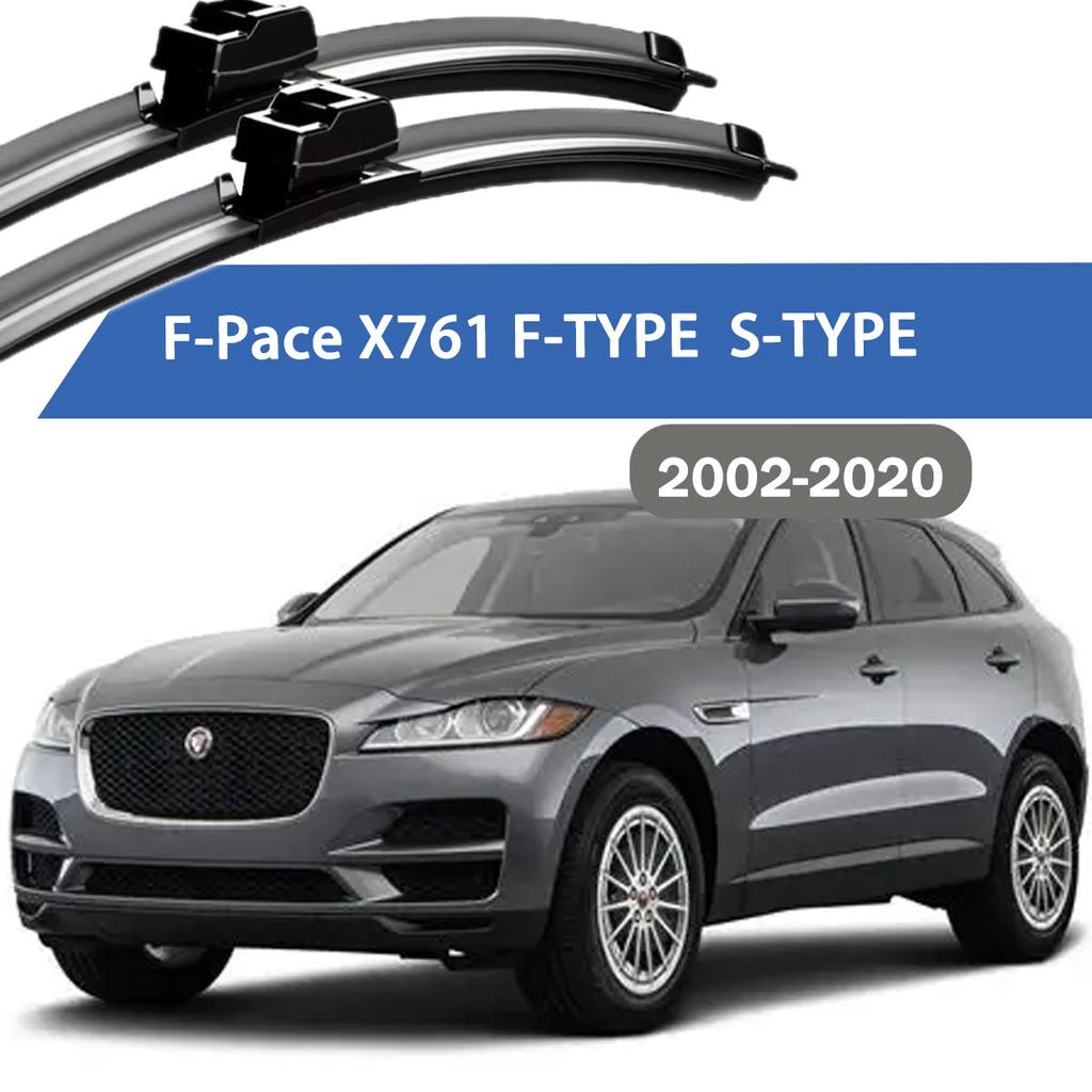Front Windshield Windscreen Wiper Blades Carbon Fibre Wipers For Jaguar F-Pace X761 F-TYPE S-TYPE 2002-2020
