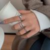 Korean S925 Hollow Heart Retro Ring for Women - Fashionable Index Finger Jewelry