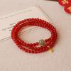 Natural Agate Bracelet Three-Circle Beaded Jewelry Fashion Women Daily Jewelry Lucky Gift