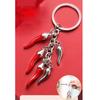 Stylish Chili Pepper Keychain Versatile Chili Horn Keyring Ornament Fashionable Bag Decoration Oil Droplet Detail Decor