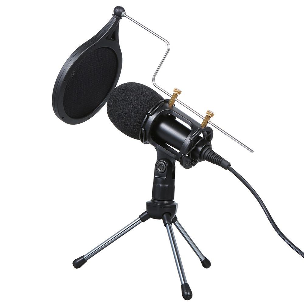 Microfone de Estúdio com Fio Microfone de Karaoke de Alta Sensibilidade Microfone Condensador de Tamanho Mini Streaming