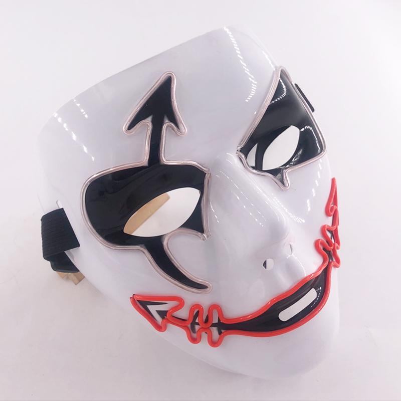 Shuffle Dance Mask Luminous Purge Mask Devil Glowing Masquerade Cosplay Mask for Halloween Horror Haunted House Props