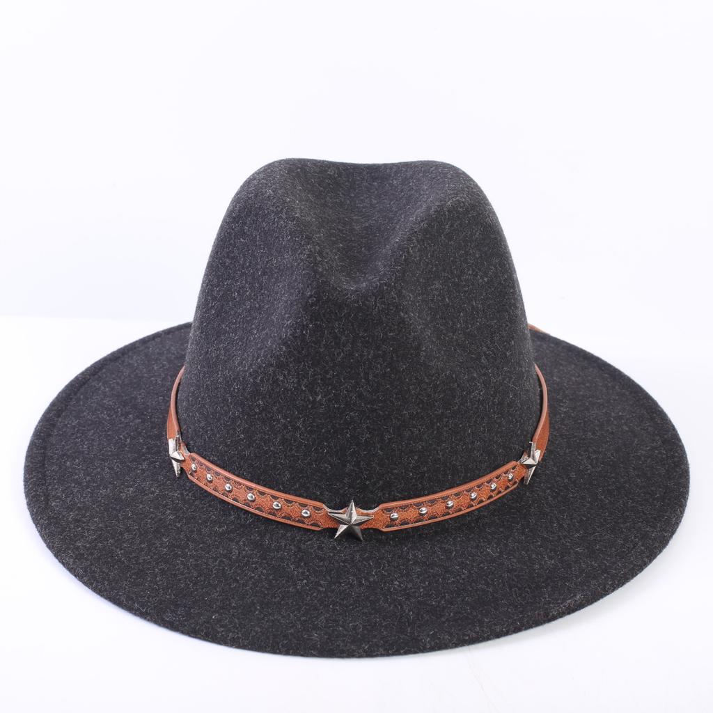Popular European and American High-end Wool Top Hat, Men's and Women's Fashion Versatile Elegant Top Hat Jazz Hat