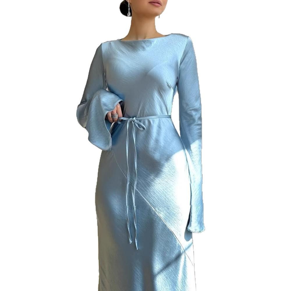 French Temperament Dress European and American Women's Clothing New Fashion Slim Fit and Thin Hip Wrap Step Long Skirt