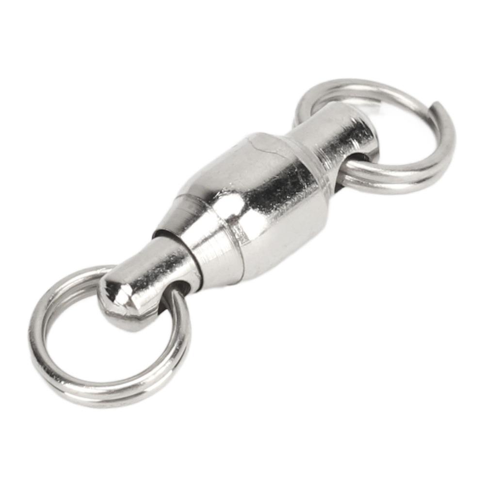

50PCS with Split Rings Fishing Swivels High Strength Barrel Swivels Fish Hooks Connectors 1#-16mm
