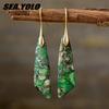 Bohemian Emperor Stone Geometric Pendant Earring Popular Natural Stone Jewelry Earrings for Women Luxury Boho Girl Jewelry