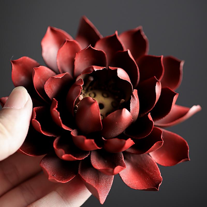 

New Ceramic Lotus Incense Holder – Chinese Style Home Ornament for Stick Incense