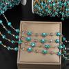 1m Copper Blue Devil's Eye With Heart Charms Chains for DIY Necklace Bracelet Waist Chain Crafts Jewelry Making Chains