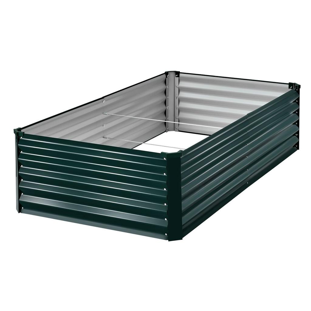 Galvanized Raised Garden Bed, 2030 x 1020 x 460 mm, Rectangular Metal Planter Box Kit Outdoor, Rustproof Elevated Planting Box with Gloves, Alu-Zinc,