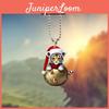 Car Interior Ornament Keyring With Cute Tiger Wearing Christmas Hat Design Acrylic Pendant For Travel And Gift