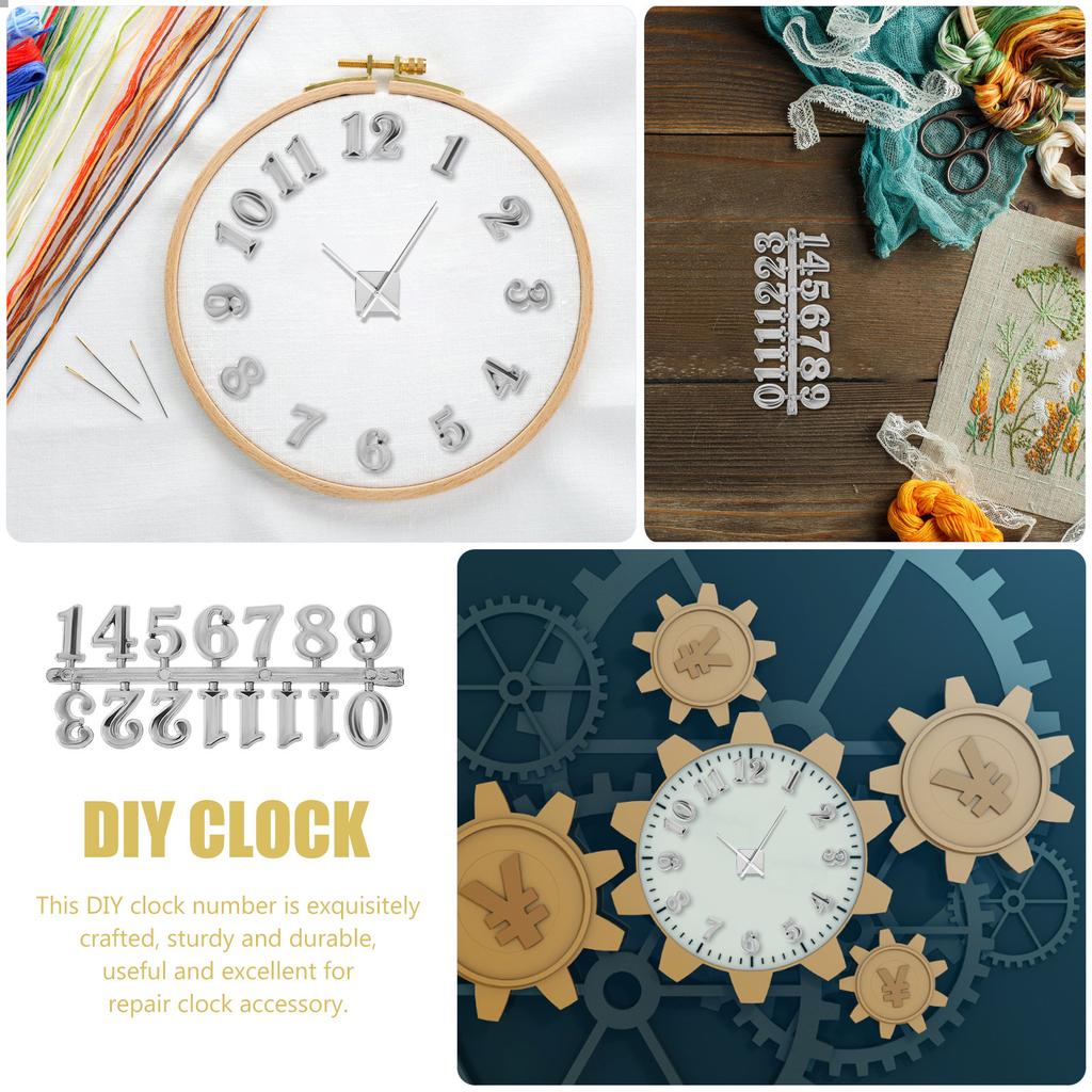 5Sets Clock Numbers Kit Arabic Numerals Set Exquisitely Crafted Plastic Replacement Numbers for Wall Clock Decoration Repair DIY