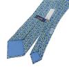 Great HERMES Tie All-over Logo Print Blue Green Multi Silk Mens 5089 PA Used