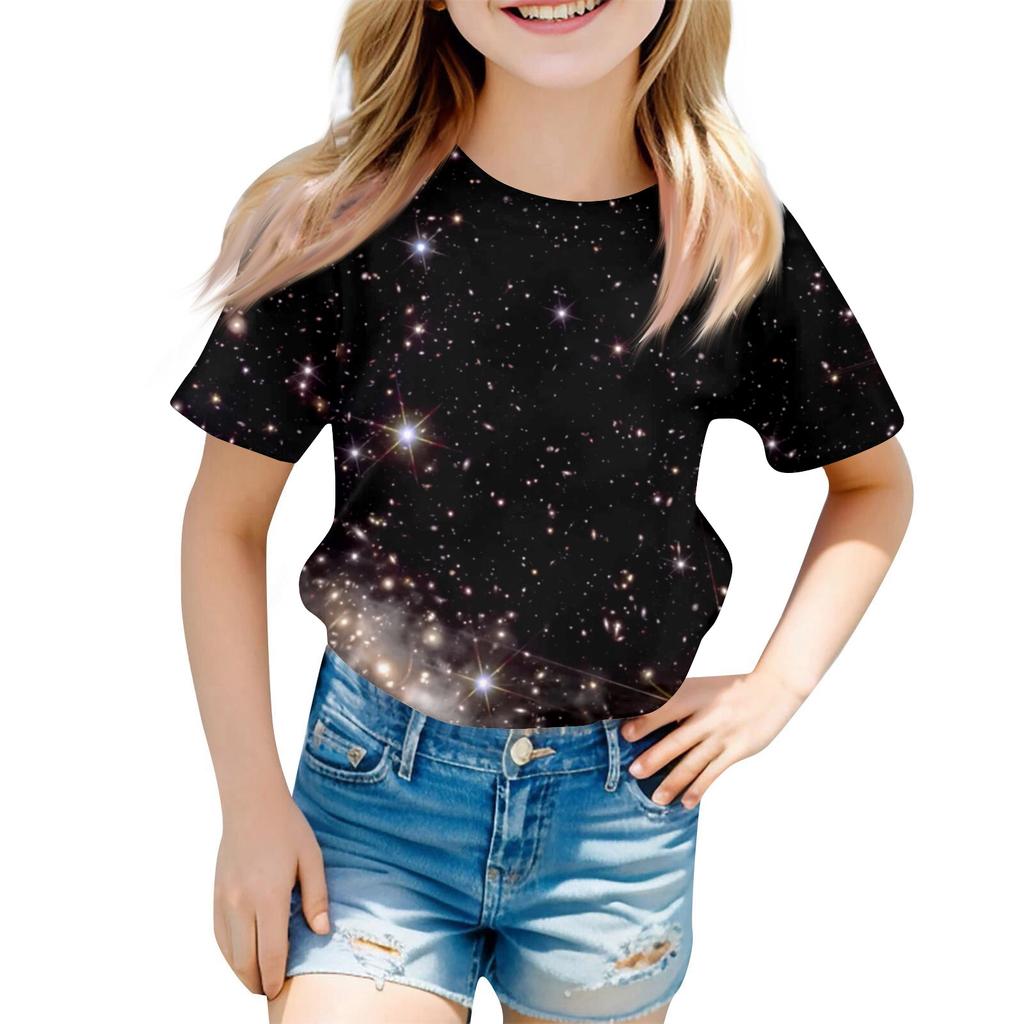 Children's Fashion Casual Short Sleeve Easter Bunny Printed Round Neck Short Sleeve T-Shirt Top