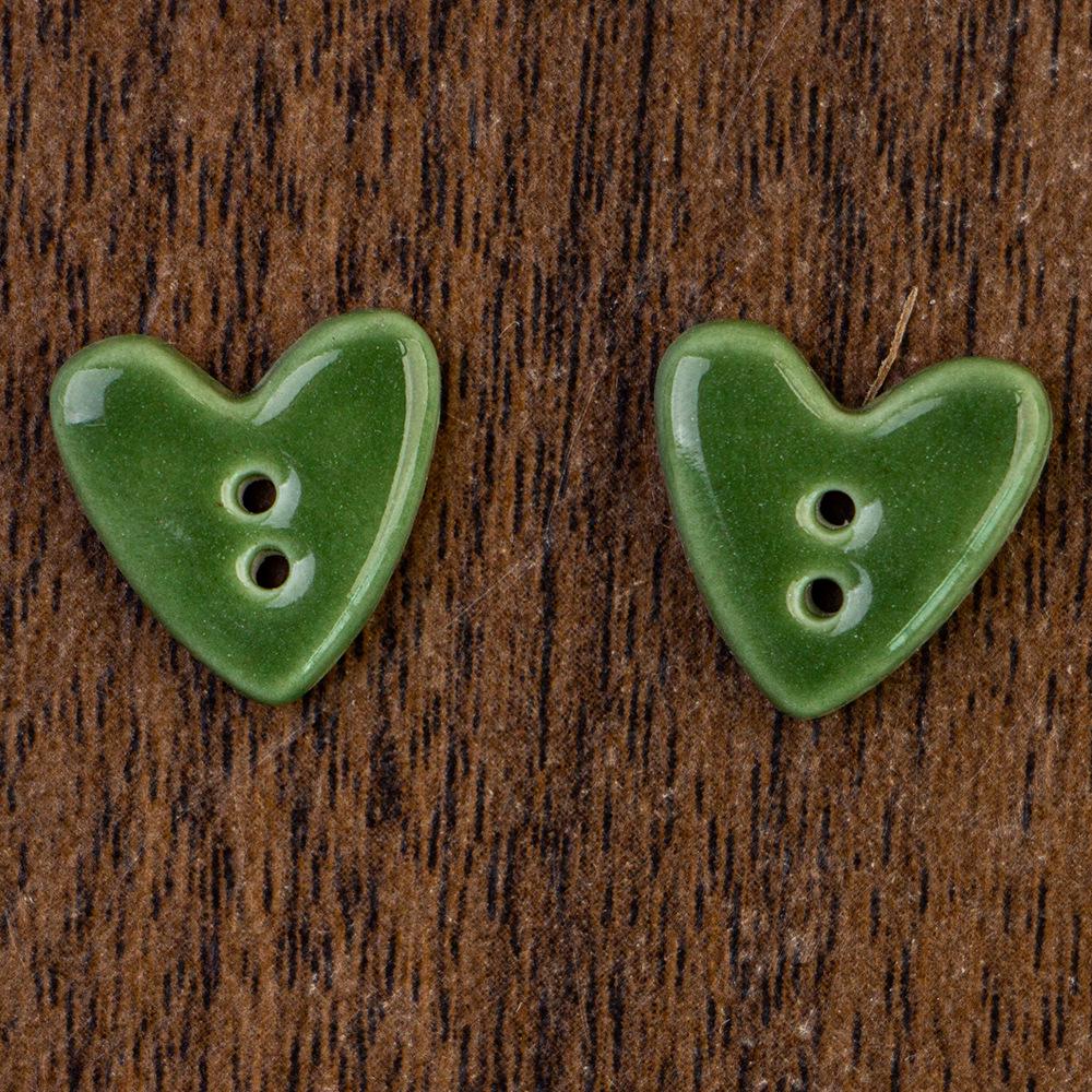 Handmade Small Ceramic Heart Buttons for DIY Brooch and Accessories