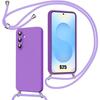 Case for Samsung Galaxy S25, Slim Lightweight Soft Silicone Protection with Lanyard - Purple