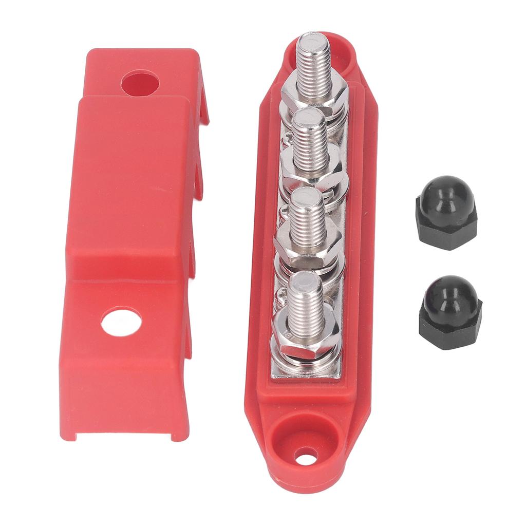 4 Position Bus Bar M10 Studs Power Distribution Block for Automobile RV Yacht 48V  250A