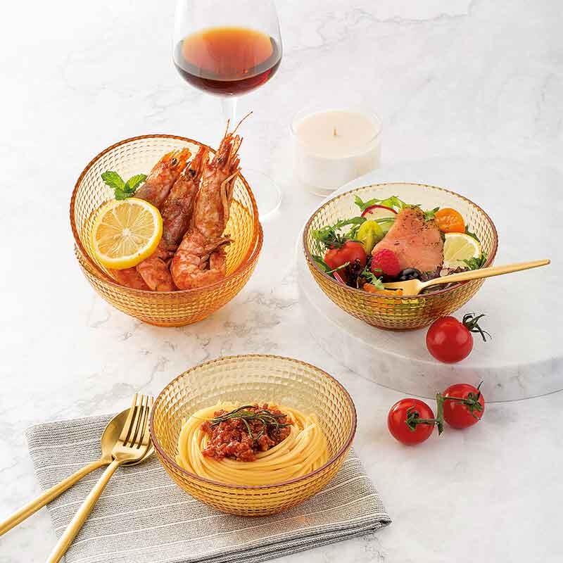 VISIONS Crystal Clear Polka Dot Glass Dinnerware Set