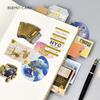 24 Pcs / Pack Stationery Stickers Retro Bronzing Planet Diary Planner Decorative Mobile Stickers