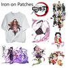 Patch-uri Demon Slayer de aplicat prin călcare Figurine Anime Desen Animat Autocolant cu Transfer Termic pe Haine Tricou Blugi Genți Decor DIY Aplicație Cadouri