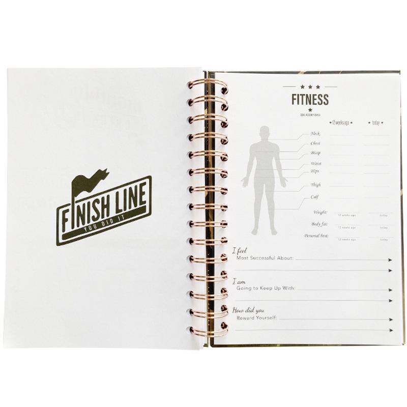 A5 Hardcover Fitness Planner: Cross-Border Sport & Wellness Journal for Daily & Weekly Tracking