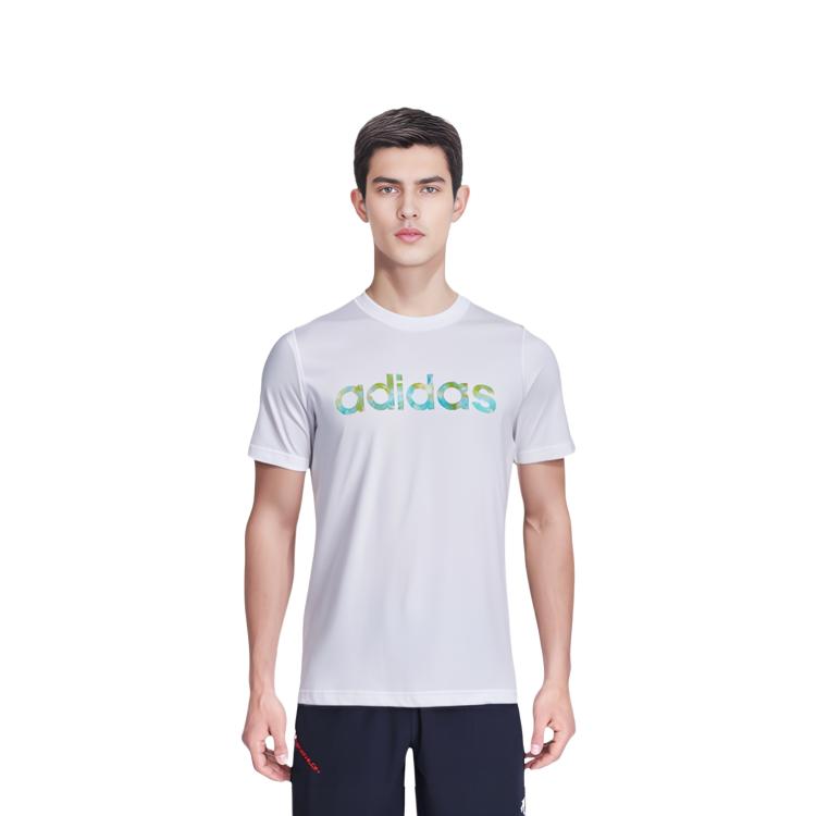adidas Neo T Shirts Men's White Crew Neck Moderate Straight Fit GP4876