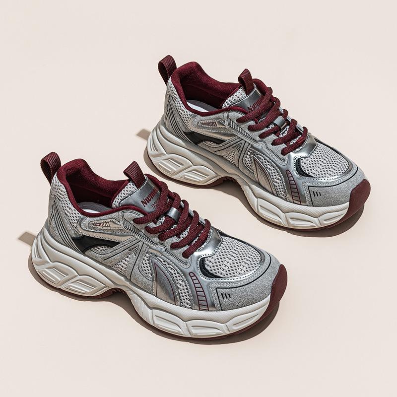 White Shoes Leather Casual Height Enhancement Daddy Shoes