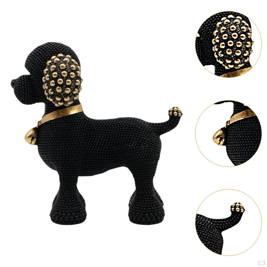 Beaded Canine Resin Sculpture for Home Office Decor