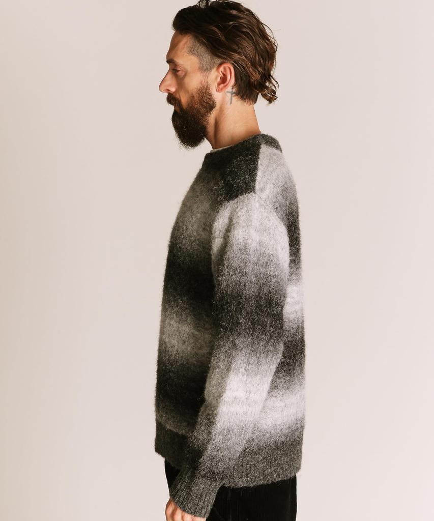 Schott GRADATION CREW KNIT, Men's, Size M, 010, Black, 782-5240004